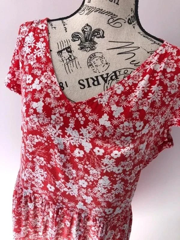 🌺 Red floral dress – In Extenso – Size 40 – Very good condition – photo 14